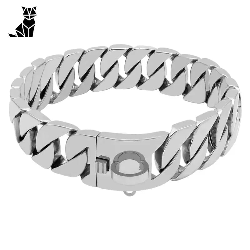 Collier Majestic pour grands chiens avec bracelet en acier inoxydable et design Chaîne Métallique