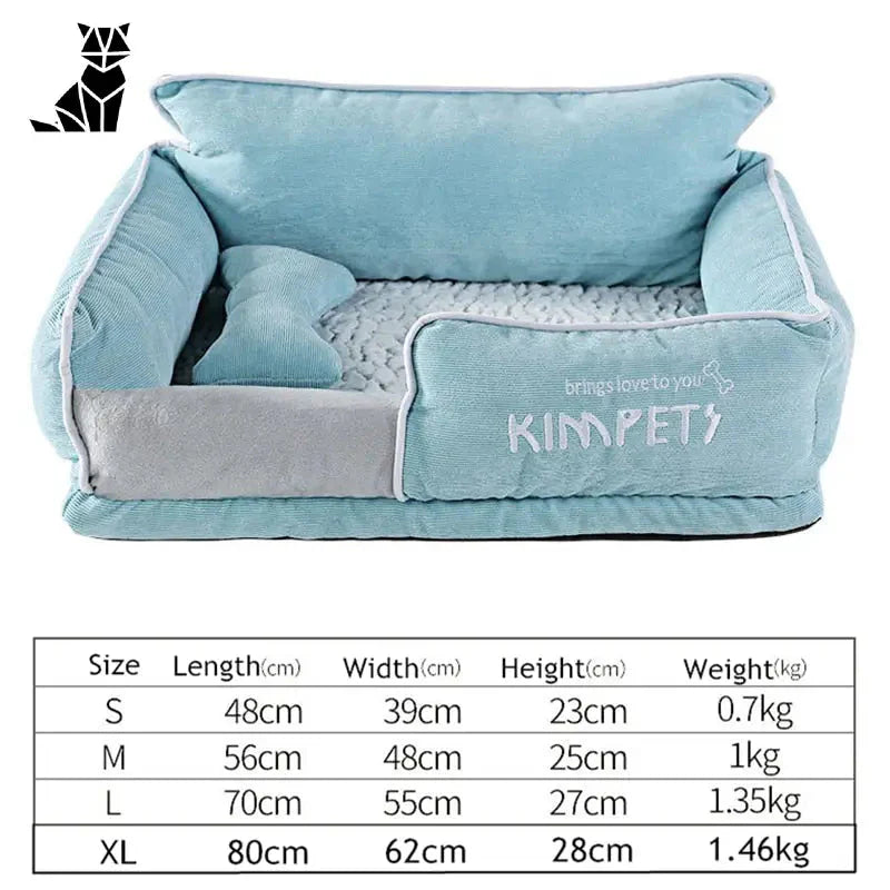 Comfortable Dog Bed - Soft Blue with White Stripe, Chien Confortable, Sommeil Paisible