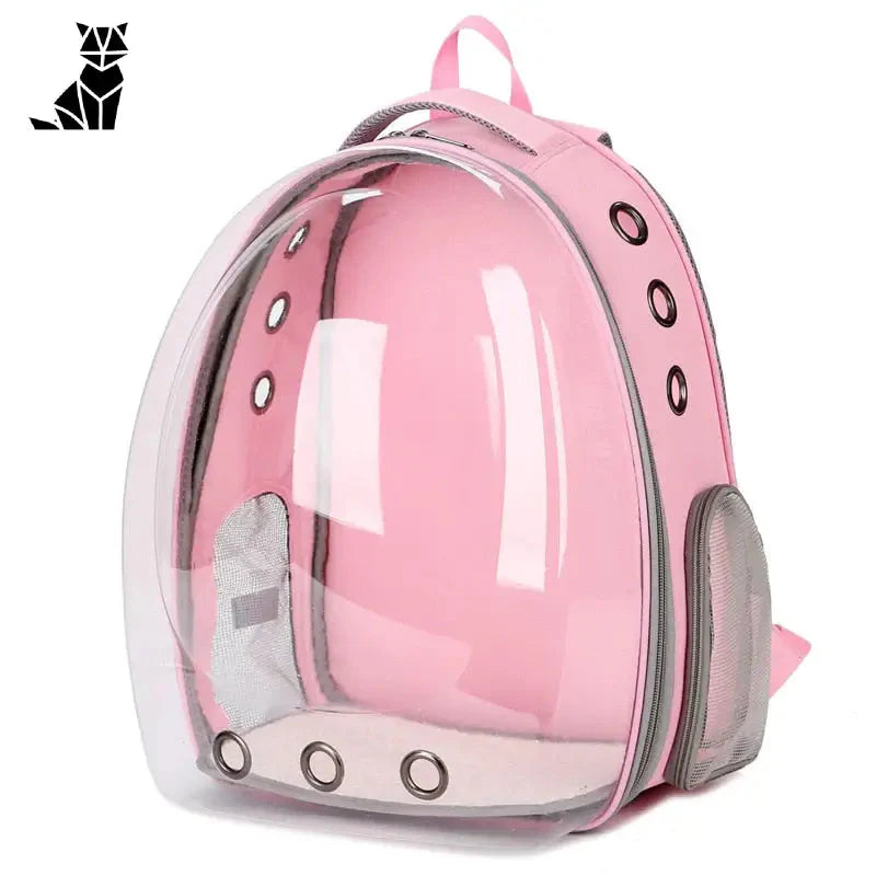 Sac à dos transparent pour chat : Design unique, sac à dos rose avec un chat à l’intérieur
